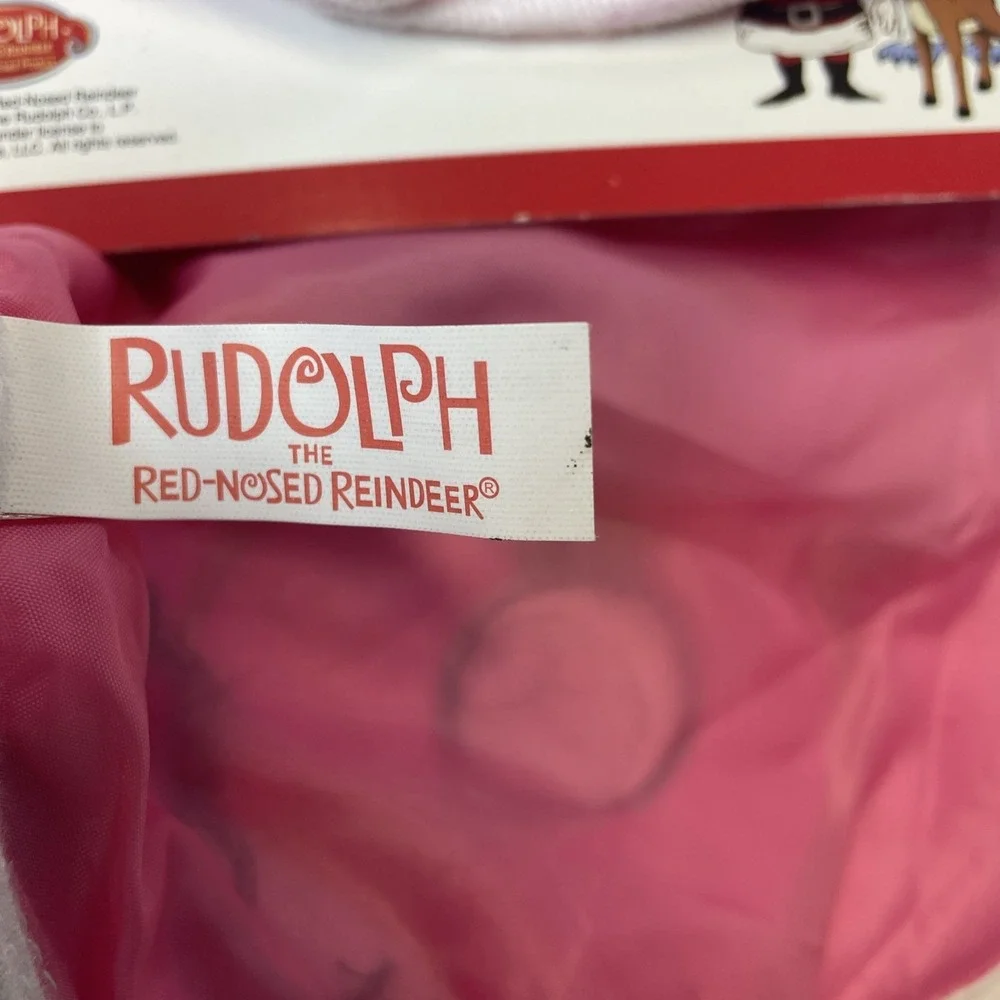 NWTRudolph the Red Nosed Reindeer Clarice Baby Pink First Christmas Hat‎ Bib